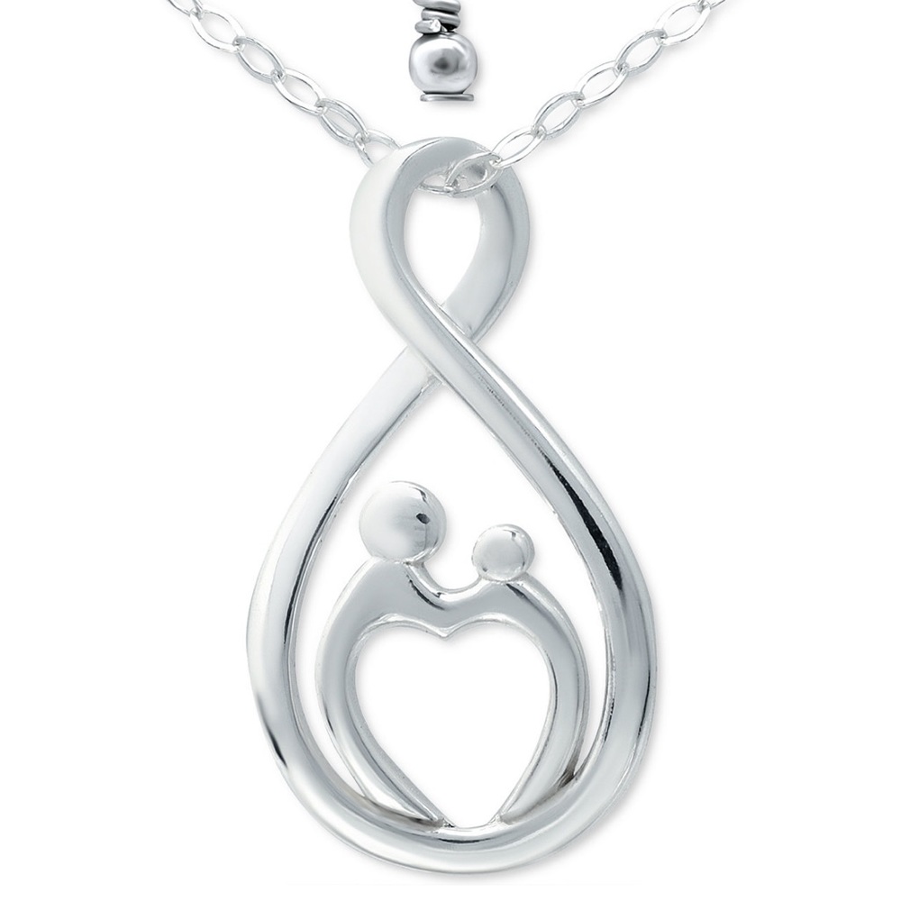 Giani Bernini Beautiful Sterling Silver Mother&child Infinity Pendant Necklace⭐️